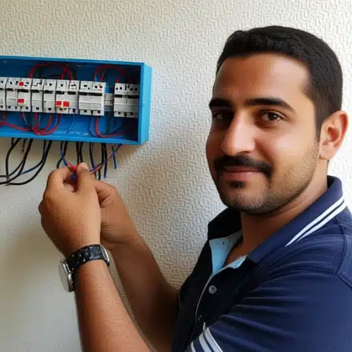 كهربائي يقدم خدمة صيانة منزلية في الكويت