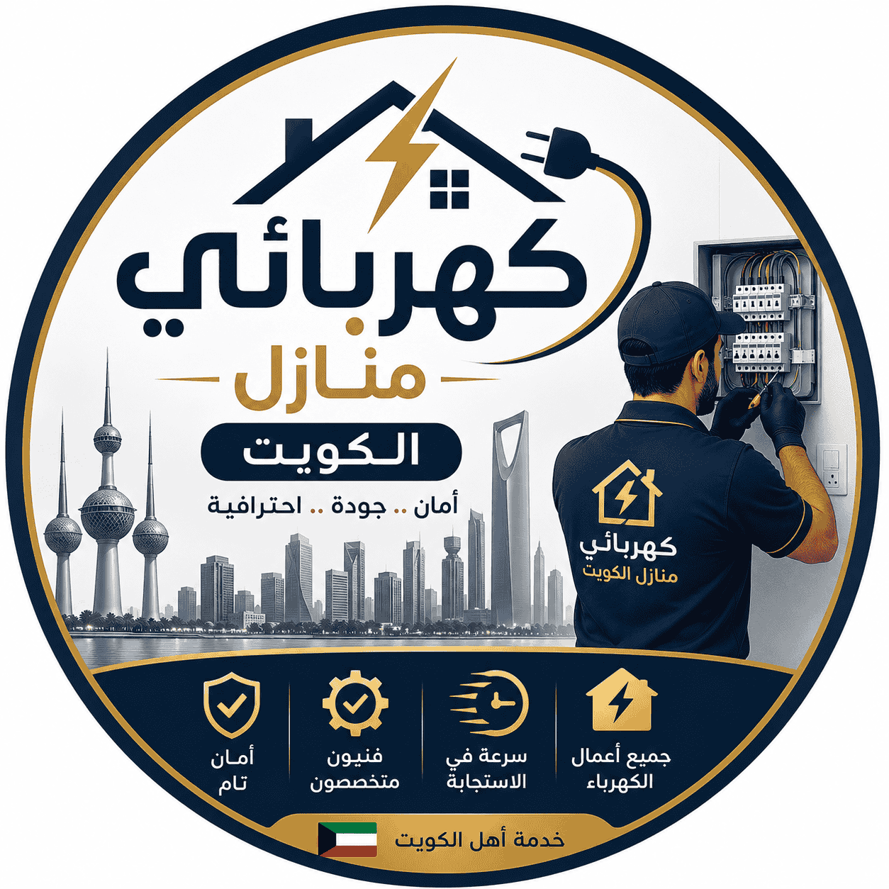 شعار فني كهربائي منازل الكويت